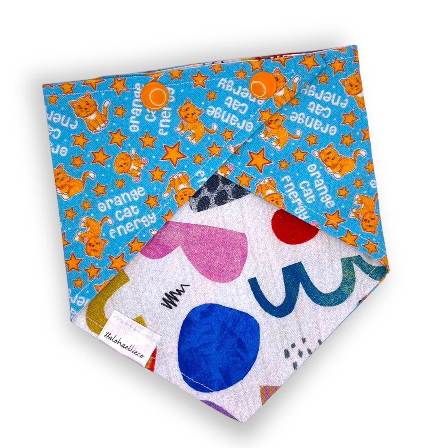 Orange Cat Energy Reversible Pet Bandana