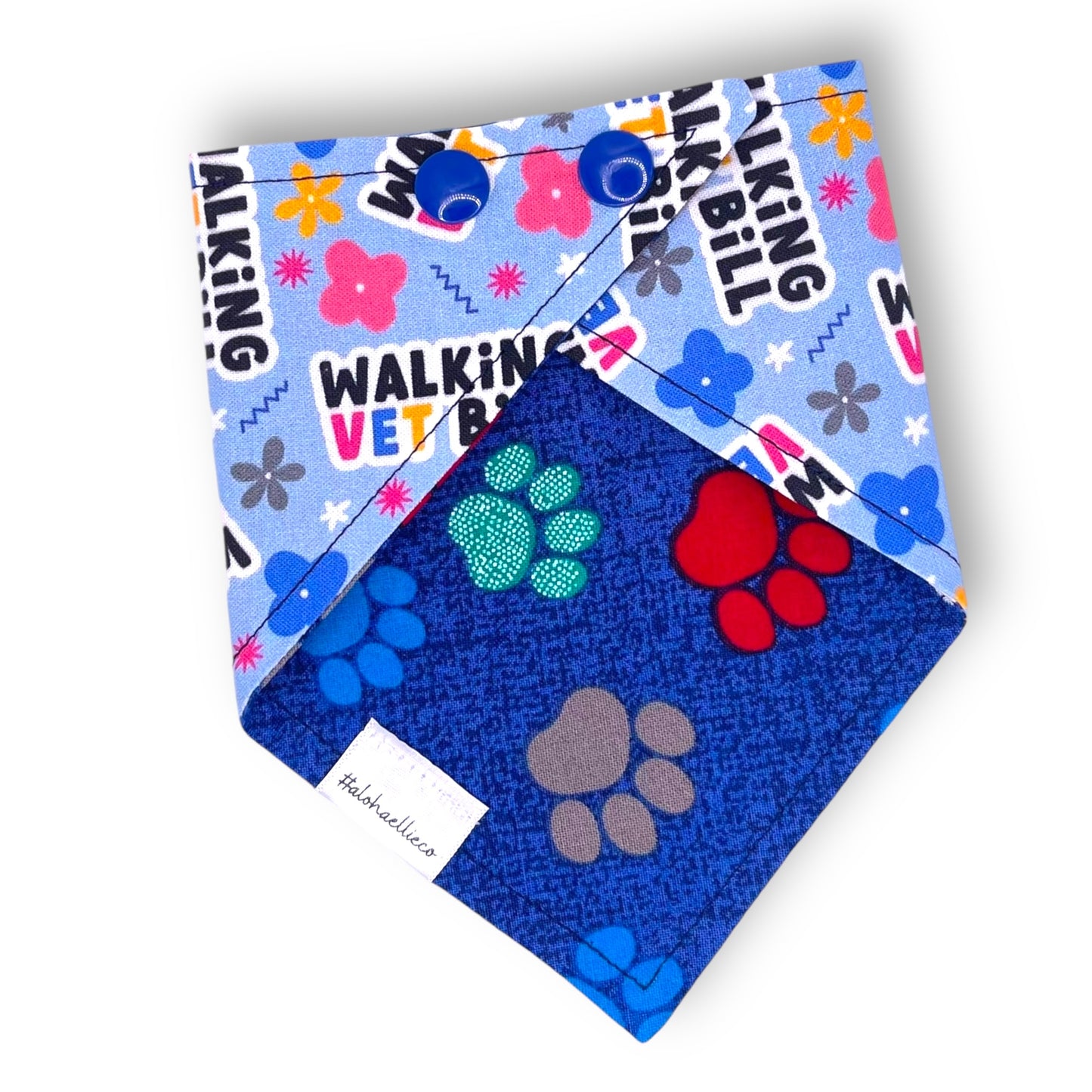 Walking Vet Bill Reversible Pet Bandana