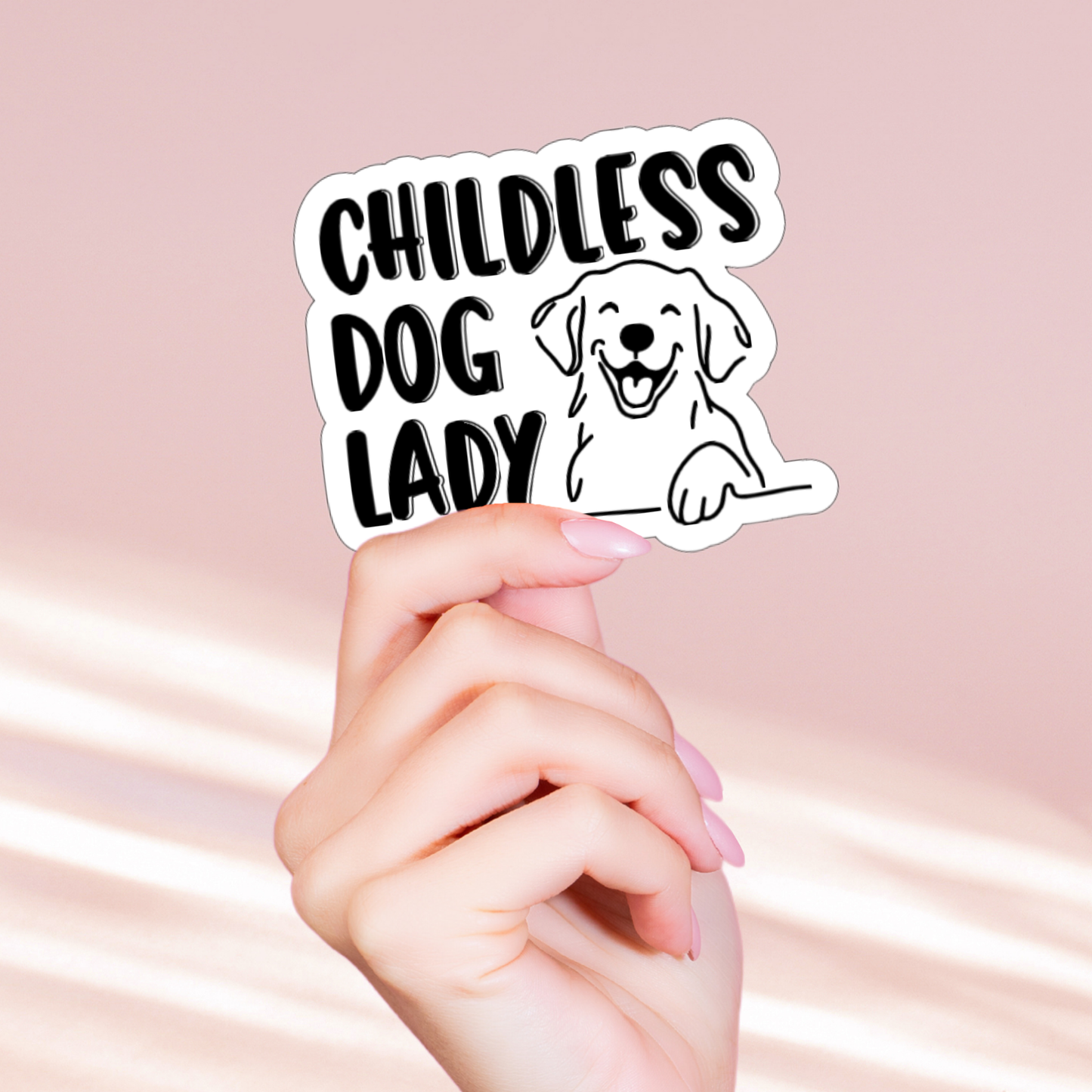 Childless Dog Lady Holographic Sticker