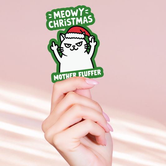 Meowy Christmas Sticker