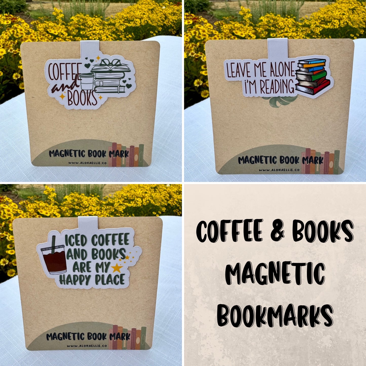 Coffee & Books Magnetic Bookmarks