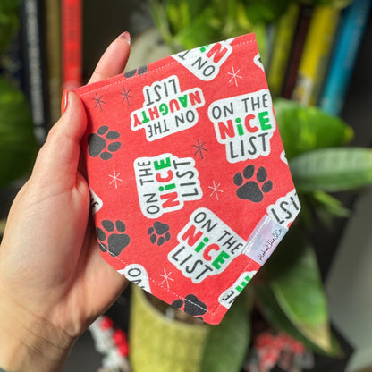 On The Nice List Reversible Pet Bandana