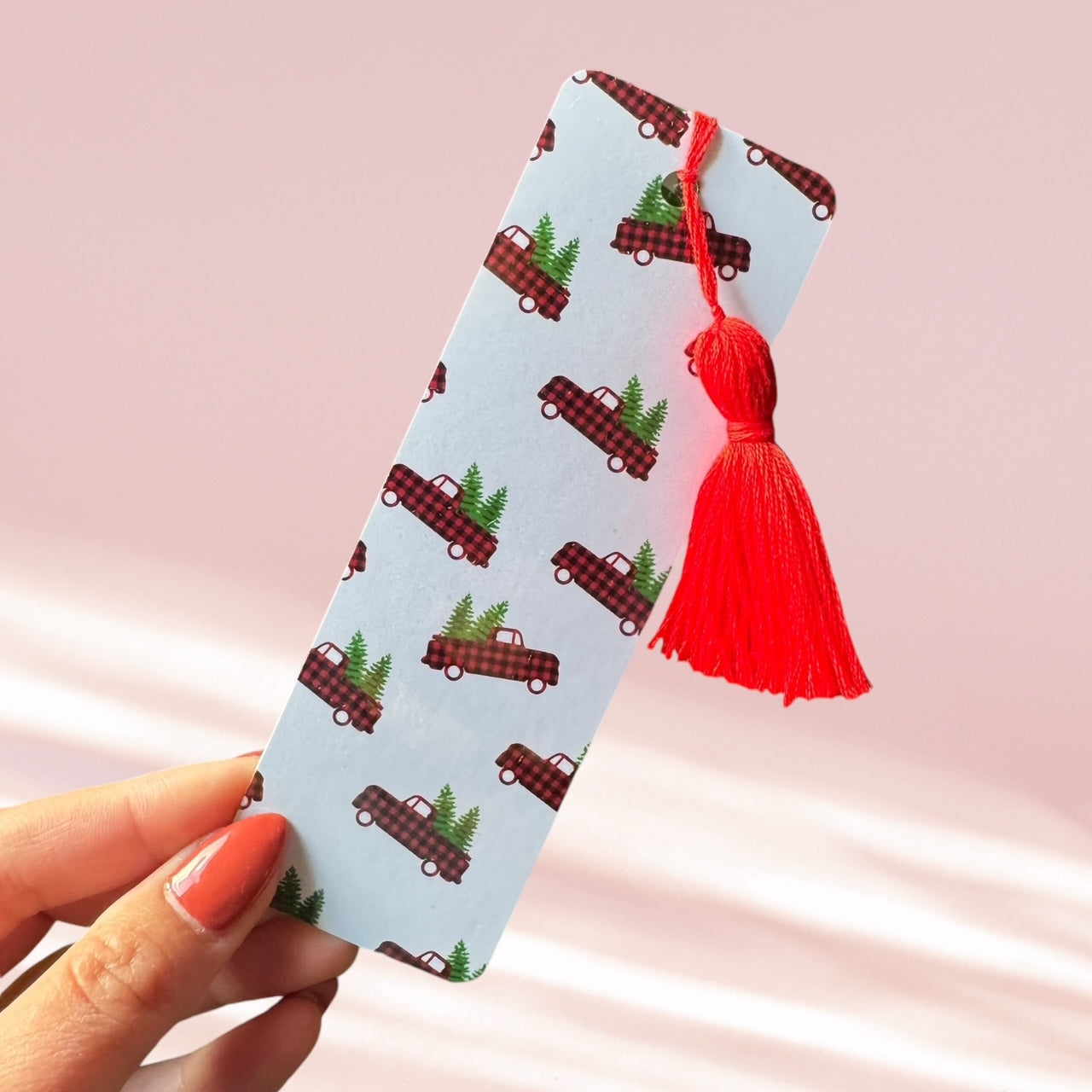 Christmas Red Trucks Bookmark