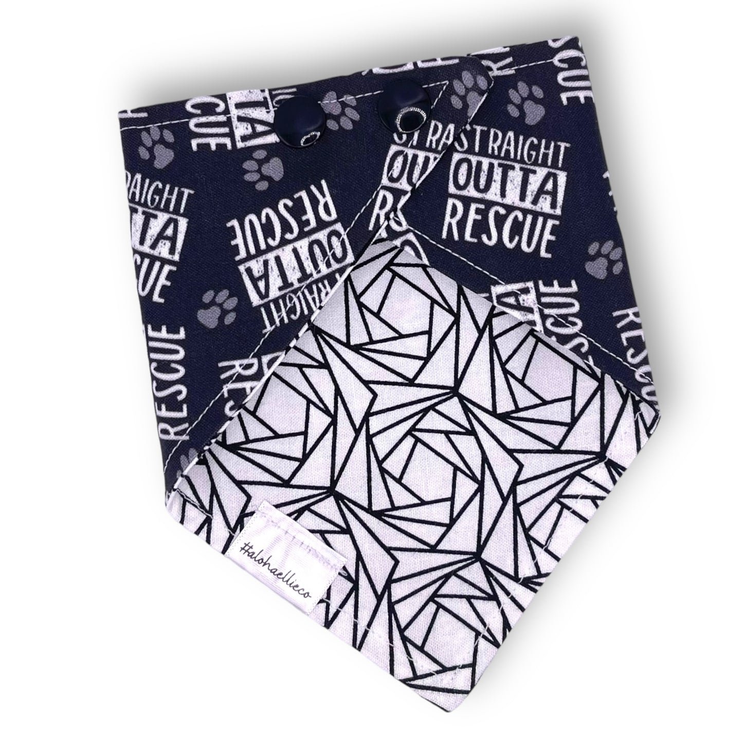 Straight Outta Rescue Reversible Pet Bandana